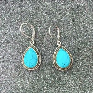 Sterling Silver Turquoise Droplet Earrings